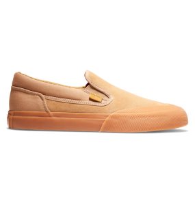 Buty Skate Męskie DC Manual RT Slip On Brązowe | 03194EMWL