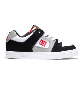 Buty Sznurowane Dziecięce DC Pure Białe Czarne Czerwone | 46892EJBW