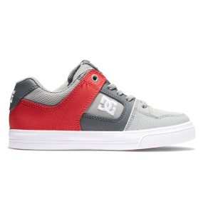 Buty Sznurowane Dziecięce DC Pure Elastic Koronkowe Szare Szare Białe | 82516DQMJ