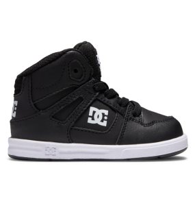Buty Sznurowane Dziecięce DC Pure Hi High Czarne Białe | 32194MGEN