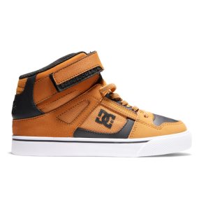 Buty Sznurowane Dziecięce DC Pure High Elastic Koronkowe High Tops Brązowe Czarne | 49875FJTC