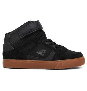 Buty Sznurowane Dziecięce DC Pure High Elastic Koronkowe High Tops Czarne | 78542YCEJ