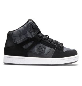 Buty Sznurowane Dziecięce DC Pure High Tops Czarne | 29168SPKF