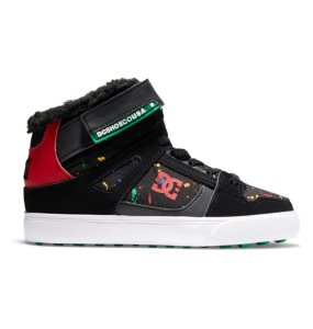 Buty Sznurowane Dziecięce DC Pure Winterized Czarne | 93745DGXO