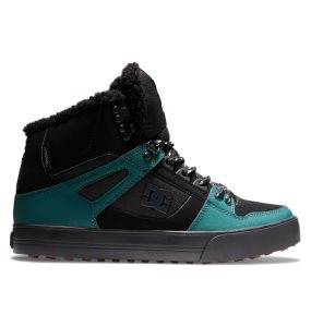 Buty Zimowe Męskie DC Pure High Tops Czarne Czarne Zielone | 30986EFLG