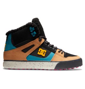 Buty Zimowe Męskie DC Pure High Tops Czarne Brązowe Czarne | 65037JNVQ
