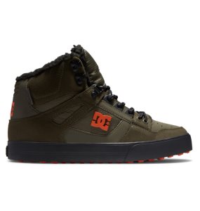 Buty Zimowe Męskie DC Pure High Tops Oliwkowe Pomarańczowe | 64580ZHDR