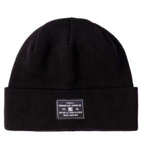 Czapki Beanie Męskie DC Frontline Cuffed Czarne | 05974GMEL