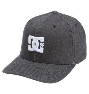 Czapki Męskie DC Capstar Flexfit Czarne | 21368HKJA