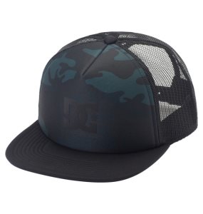 Czapki Męskie DC Gas Station Trucker Czarne Camo | 68075FGYI