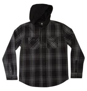 Koszule Męskie DC Ruckus Ed Long Sleeve Zakapturzony Czarne Ciemny Szare | 63102ZHFO
