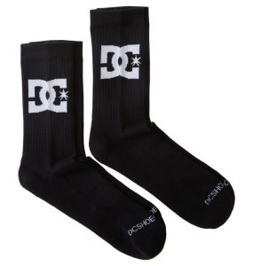 Skarpety Męskie DC Star 2-Pack Crew Czarne | 79143EFLD