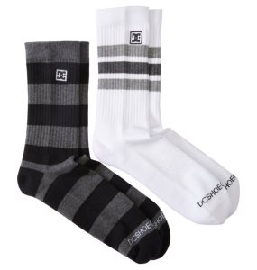 Skarpety Męskie DC Stripe 2-Pack Crew Czarne | 68930HPBW