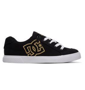 Trampki Damskie DC Chelsea Płócienne Czarne Złote | 40269IBQR