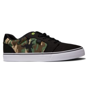 Trampki Męskie DC Anvil Płócienne Czarne Camo | 26710ZSNB