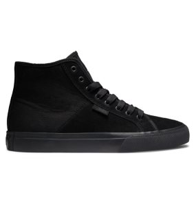 Trampki Męskie DC Manual High Top Zamszowe Czarne Czarne Czarne | 21357NSGL